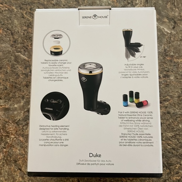 New in gift box Duke Car Diffuser by Serene House NWT - Picture 3 of 11